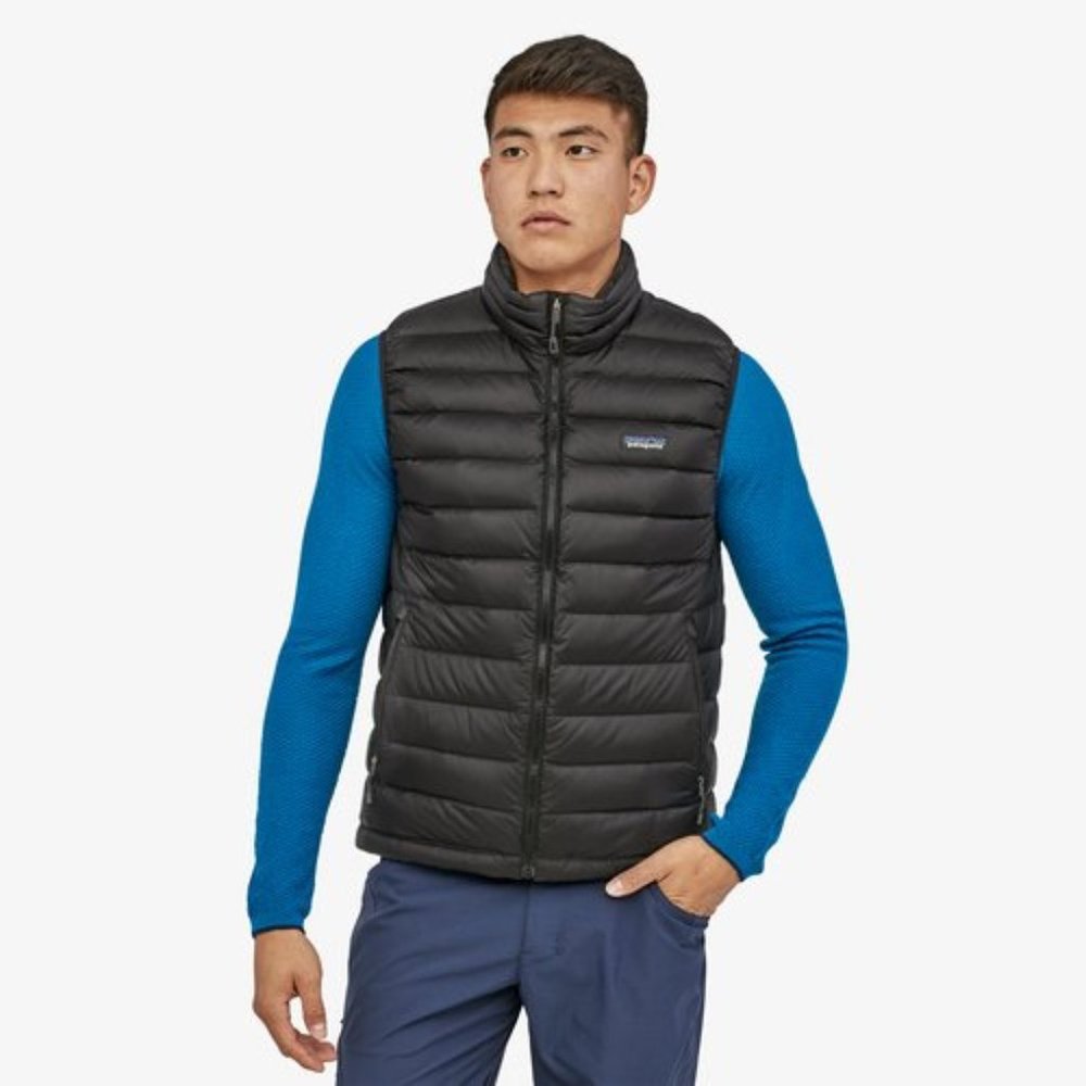 Men's Down Sweater Vest Black - Size L